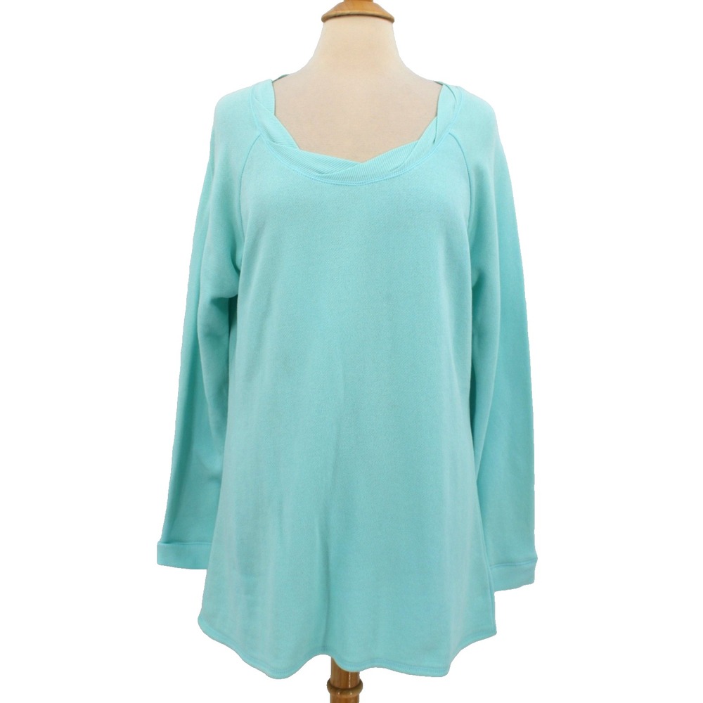 NWT J Jill French Terry Sweatshirt womens XL Poet Blue Scoopneck‎ Tunic